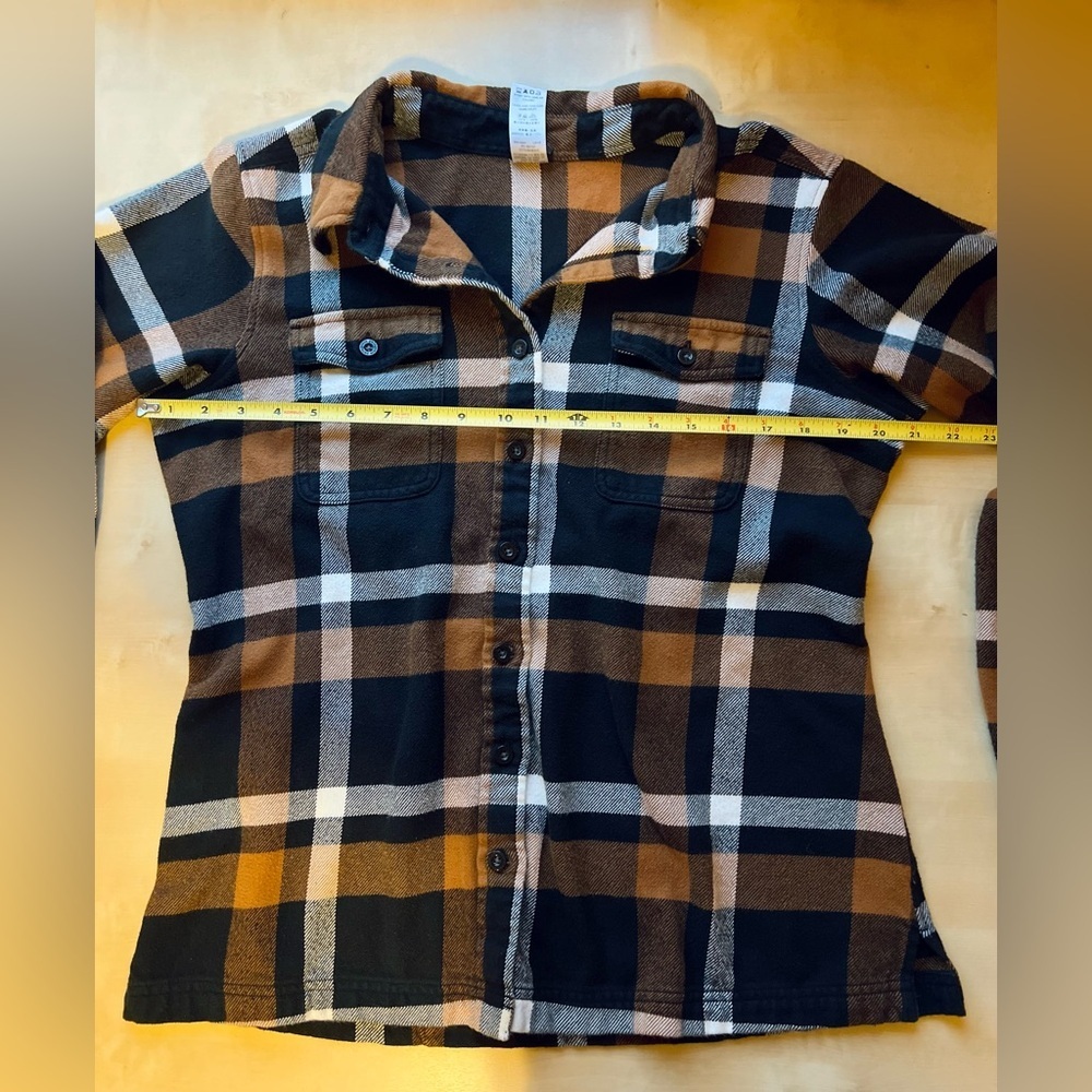 Patagonia Organic Cotton Flannel Plaid Shirt women’s size 12 - Picture 4 of 7
